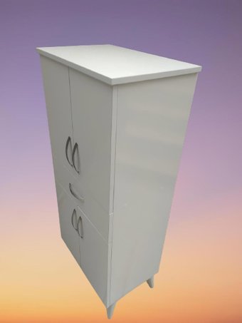 Bengi Ticaret 18209 4 Kapaklı 4 Raflı Çok Amaçlı Dolap Beyaz 130x56x35 cm