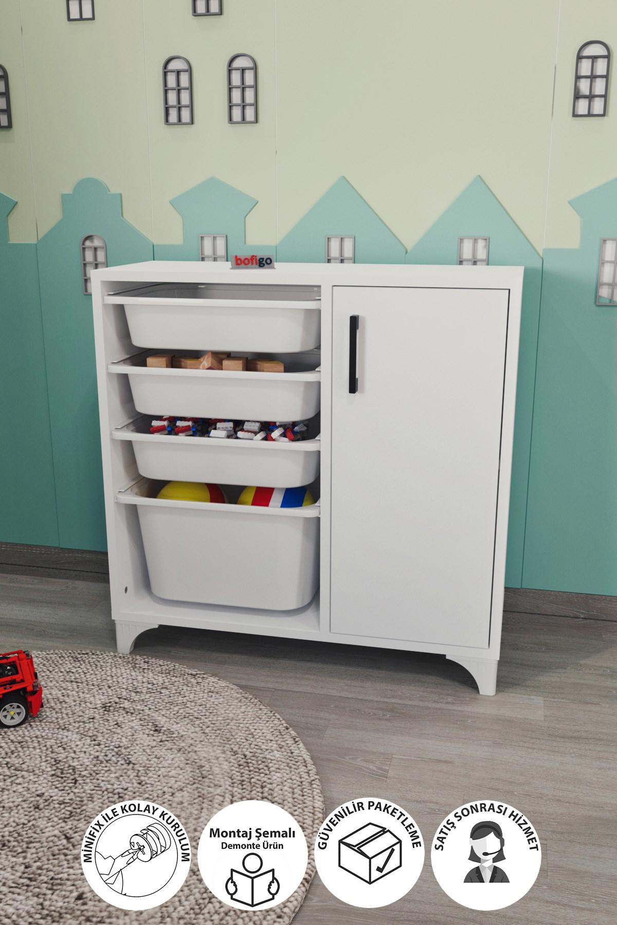 Bofigo Kayra 4 Çekmeceli Çok Amaçlı Dolap Beyaz 77.3x77.2x30 cm