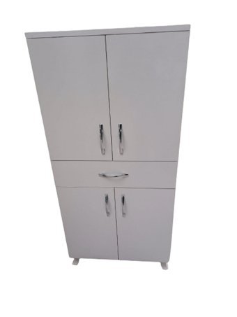 Bengi Ticaret 19736 4 Kapaklı 4 Raflı Çok Amaçlı Dolap Beyaz 130x60x37 cm