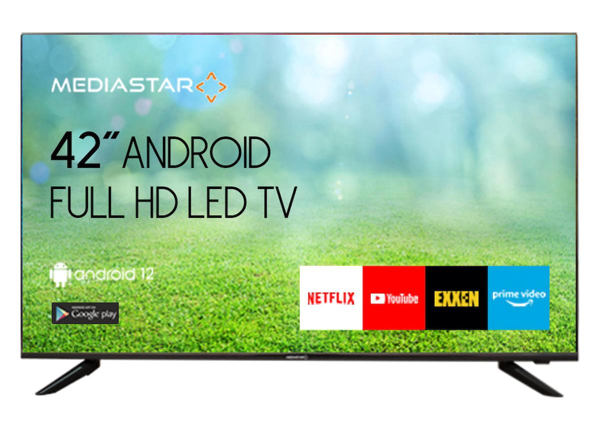 Mediastar 42 inç HD 106 Ekran Flat Uydu Alıcılı Smart LED Android Televizyon