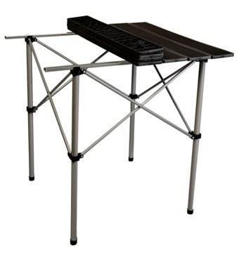 Biricik 70 cm x 66 cm Çantalı Dikdörtgen Metal Siyah Kamp Masası
