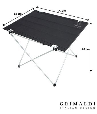Moblyon 73 cm x 55 cm Çantalı Dikdörtgen Kumaş Siyah Kamp Masası