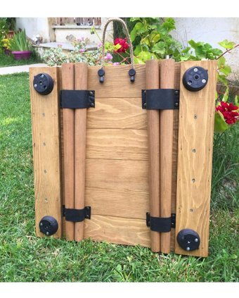 Cocorocco 50 cm x 50 cm Kare Ahşap Kahverengi Kamp Masası