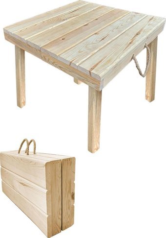 Grootland 50 cm x 50 cm Kare Ahşap Kahverengi Kamp Masası