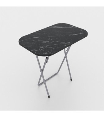 Okuyanlar 80 cm x 50 cm Dikdörtgen Suntalam Siyah Kamp Masası