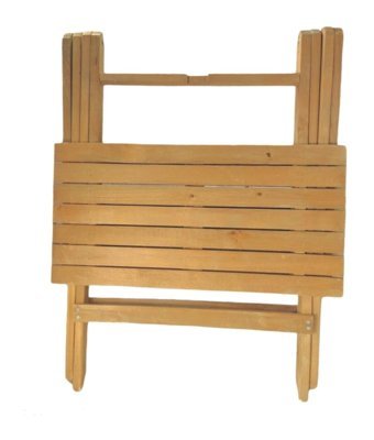 Woodenka Wooden 60 cm x 60 cm Kare Ahşap Kahverengi Kamp Masası