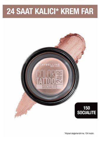 Maybelline New York 150 Socialite Krem Işıltılı Tekli Far Açık Pembe