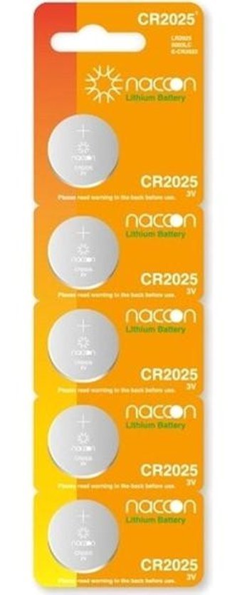 Naccon CR2025 3 V Lityum Düğme Pil 5'li