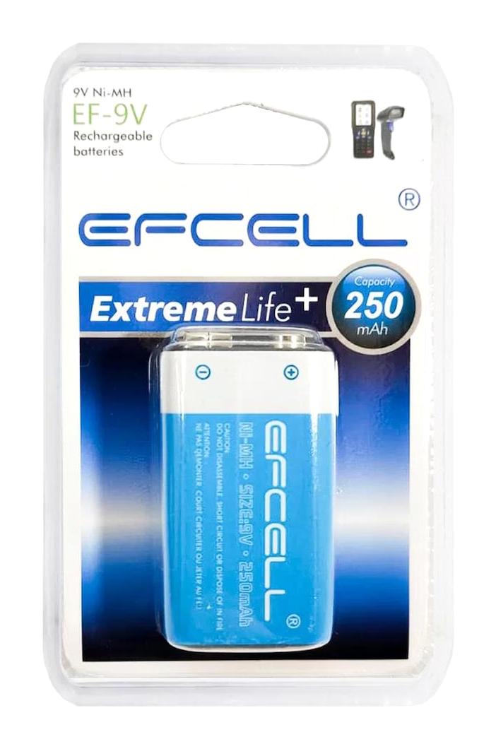 Efcell 9 V 250 mAh Ni-Mh Kare Şarjlı Pil Tekli