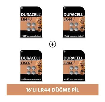 Duracell LR44 1.5 V Alkalin Düğme Pil 16'lı