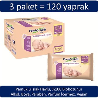 Fresh'n Soft Baby 40 Yaprak 3'lü Paket Islak Mendil