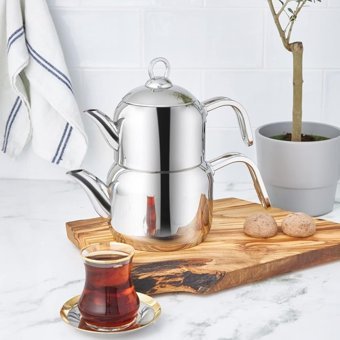 Store Manes Paslanmaz Çelik Mini Çaydanlık Gri
