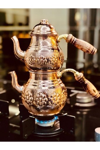 Elit Dünyam Papatya Bakır Çaydanlık Bronz