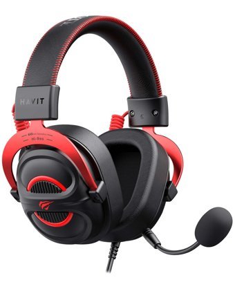 Havit Gamenote H2002E Pro 7.1 3.5 mm Gürültü Önleyici Mikrofonlu Kablolu Kulak Üstü Kulaklık Kırmızı-Siyah