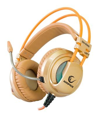 Rampage SN-RW6 7.1 3.5 mm Gürültü Önleyici Mikrofonlu Kablolu Kulak Üstü Kulaklık Hardal Sarı