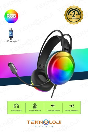 Lenovo G30b 7.1 Type C-3.5 mm Gürültü Önleyici Mikrofonlu Kablolu Kulak Üstü Kulaklık Çok Renkli
