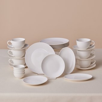 Karaca Forever 26 Parça 6 Kişilik Beyaz Bone China Kahvaltı Takımı