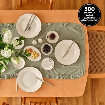 Bella Maison Clover 26 Parça 6 Kişilik Beyaz Porselen Kahvaltı Takımı