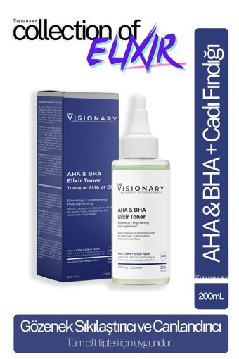 The Visionary Elixir Tüm Ciltler İçin AHA BHA Gözenek Sıkılaştırıcı Canlandırıcı Tonik 200 ml
