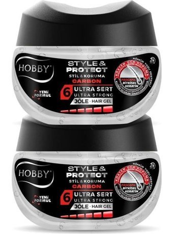 Hobby Style & Protect Carbon No:6 Doğal - Mat Jel Ekstra Sert Bitkisel Keratin 2x250 ml Jöle