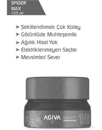 Agiva Styling Spider Effect 10 Parlak Krem Orta Balmumu 155 ml Wax