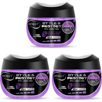Hobby Style & Protect No:5 Islak Jel Ekstra Sert Bitkisel Keratin 3x400 ml Jöle