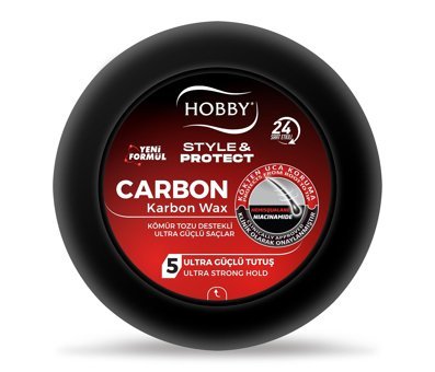Hobby Style & Protect Carbon Doğal - Mat Krem Ekstra Sert Bitkisel Keratin 100 ml Wax