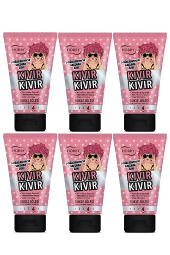Hobby Kıvır Kıvır Bukle Doğal - Parlak Jel Sert Bitkisel Keratin 6x150 ml Jöle