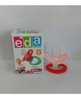 Eda Bebe 6-18 Ay Delikli Damaklı Silikon Emzik Pembe