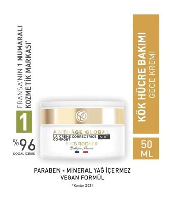 Yves Rocher Tüm Ciltler Anti-Aging, Kırışıklık Giderici Yüz Krem 50 ml