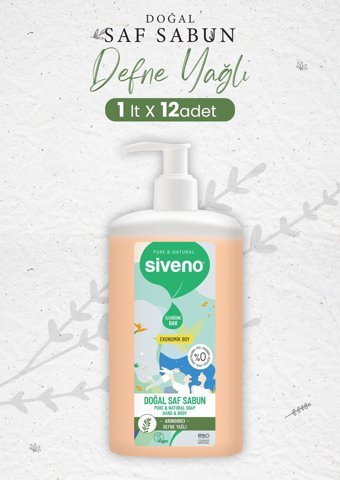 Siveno Defne Yağı Organik 12'li Sıvı Sabun 1 lt