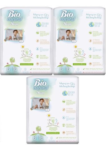 Sleepy Bio Natural 6 Numara Organik Göbek Oyuntulu Cırtlı Bebek Bezi 48 Adet