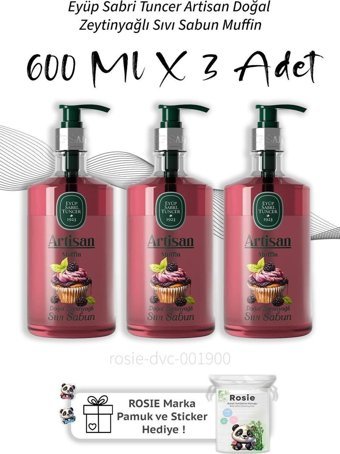 Eyüp Sabri Tuncer Artisan Muffin Organik 3'lü Sıvı Sabun 600 ml