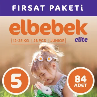 Elbebek Elite Junior 5 Numara Cırtlı Bebek Bezi 84 Adet