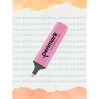 Penmark HS-505 5'li Pastel Pembe Kesik Uçlu Fosforlu Kalem Seti
