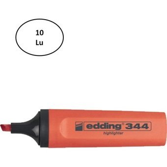 Edding 344 10'lu Neon Kırmızı Kesik Uçlu Fosforlu Kalem Seti