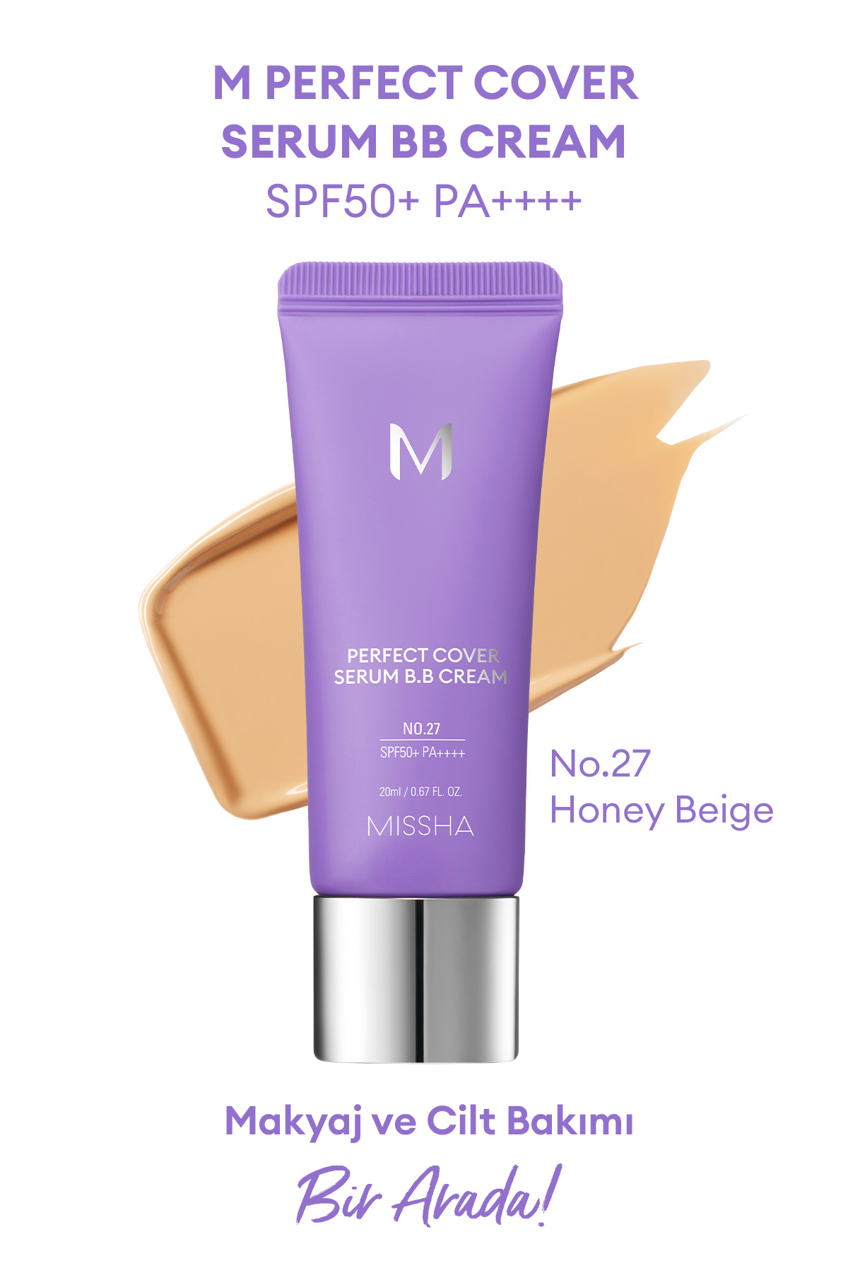 Missha M Perfect Cover Serum No:27 Tüm Ciltler İçin Su Bazlı Işıltılı BB Krem Orta Ton