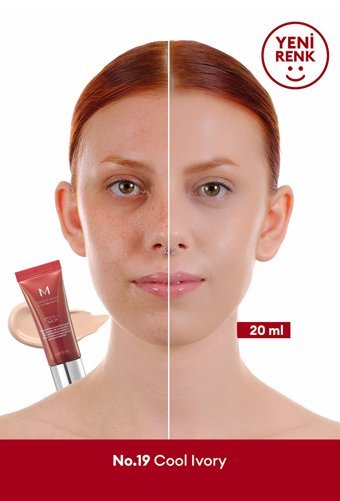 Missha M Perfect Cover No:19 Tüm Ciltler İçin Suya Dayanıklı Su Bazlı Işıltılı BB Krem Açık Ton