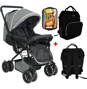 Lets Go Baby Çift Yönlü Katlanabilir 360 Derece Dönen Tam Yatar Baston Bebek Arabası
