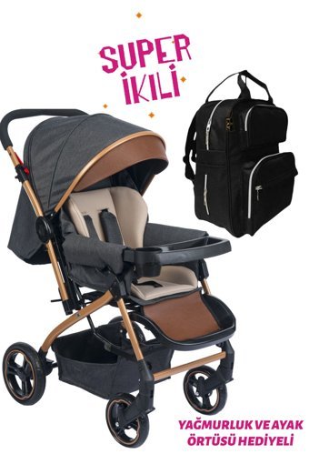 Mimma Baby Artemis Çift Yönlü Katlanabilir 360 Derece Dönen Tam Yatar Puset-Travel Sistem Bebek Arabası