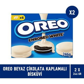 Oreo White Choc Beyaz Çikolatalı-Vanilyalı Bisküvi 2x246 gr