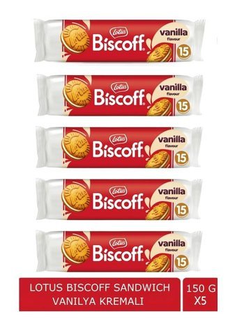Lotus Biscoff Sandwich Vanilyalı Bisküvi 5x150 gr