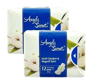 Angels Secret Oksijen ve Negatif İyon Gündüz 12'li Hijyenik Ped 2 Adet