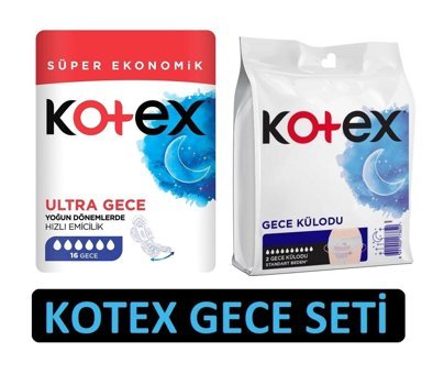 Kotex Ultra Gece 16'lı Hijyenik Ped + Kotex 2'li Gece Külodu