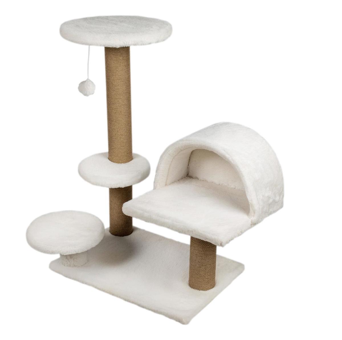 Dubex Oturaklı Oyuncaklı Merdivenli 87 cm Kedi Tırmalama Evi