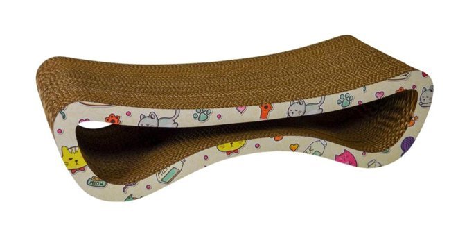 Rotipet Kedi Desenli Medium Kedi Otlu 60.5 cm Kedi Tırmalama Kartonu