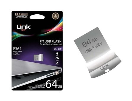 Linktech Premium Fit USB 3.0 USB Type A 64 GB Flash Belek Gümüş