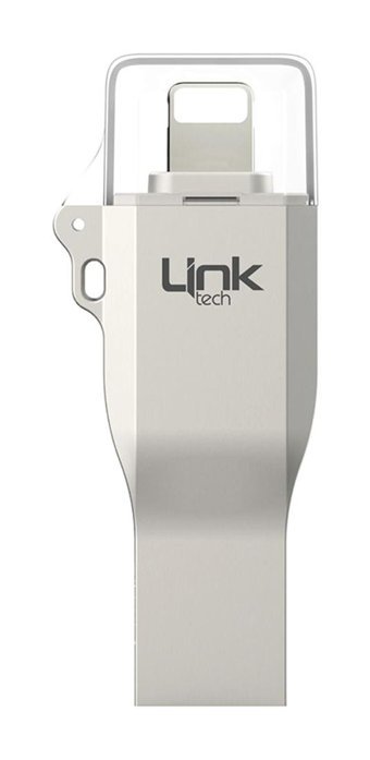 Linktech Premium I128 Çift Taraflı USB 3.0 USB & Lightning 128 GB Flash Belek Gri