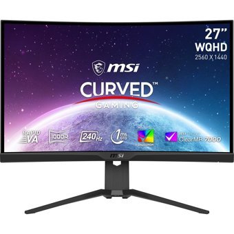 Msi Mag 275CQRXF 100 Hz 1 ms 27 inç FHD Curved Rapid VA Kameralı VGA HDMI 2560 x 1440 px LED Monitör