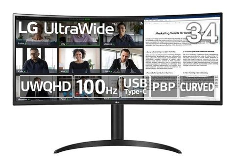 LG 34WR55QC-B 100 Hz 5 ms 34 inç WQHD Curved VA VGA HDMI Freesync G-Sync 3440 x 1440 px LED Monitör